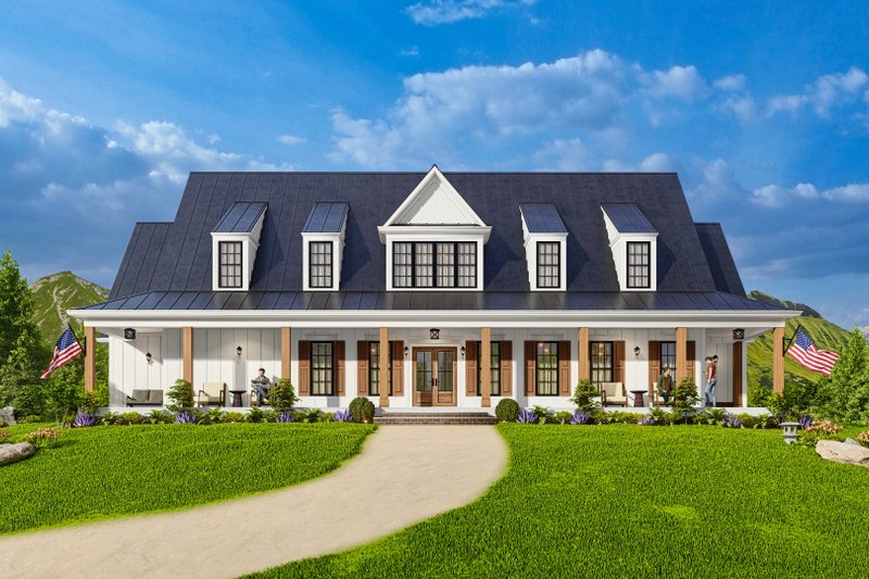House Blueprint - Exterior - Front Elevation 4 for Farmhouse House Plan #54-587 - 3 bed, 3.5 bath