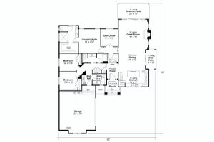 Floor Plan - Main Floor for Prairie House Plan #124-1254 - 3 bed, 2.5 bath