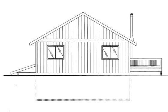 Exterior - Rear Elevation for Bungalow House Plan #117-678 - 2 bed, 3 bath