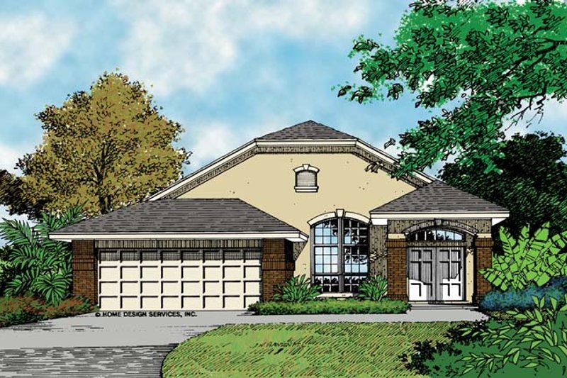 Architectural House Design - Mediterranean Exterior - Front Elevation Plan #417-728