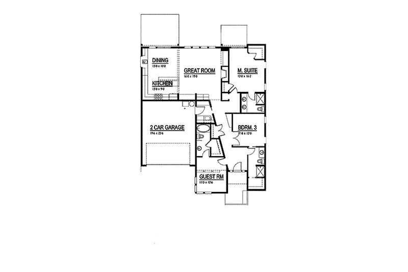 Dream House Plan - Floor Plan - Main Floor for Contemporary House Plan #569-6 - 3 bed, 3 bath
