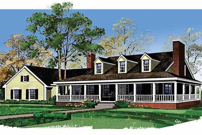 House Blueprint - Country Exterior - Front Elevation Plan #72-760