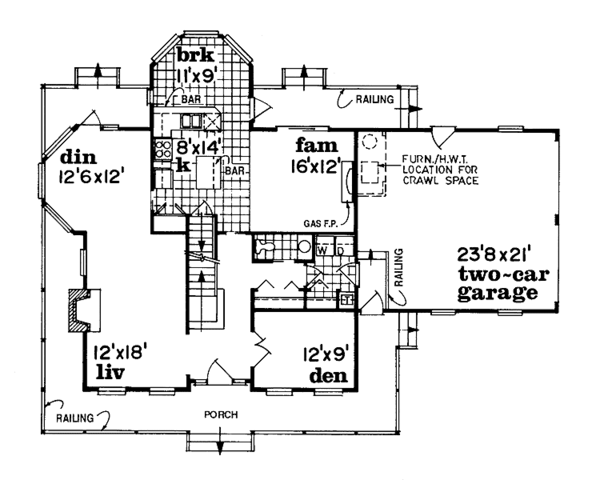 Architectural House Design - Victorian Floor Plan - Main Floor Plan #47-839