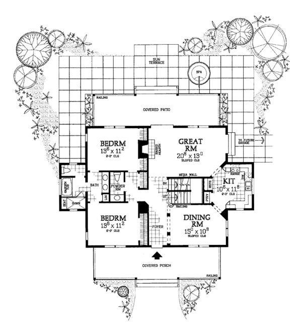Home Plan - Country Floor Plan - Main Floor Plan #72-1021
