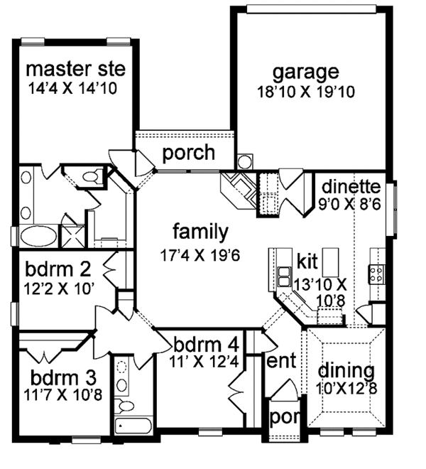 House Blueprint - Traditional Floor Plan - Main Floor Plan #84-761