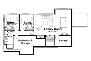 Floor Plan - Lower Floor for Craftsman House Plan #928-164 - 2 bed, 2.5 bath