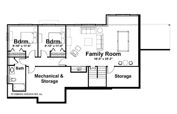 Dream House Plan - Craftsman Floor Plan - Lower Floor Plan #928-164