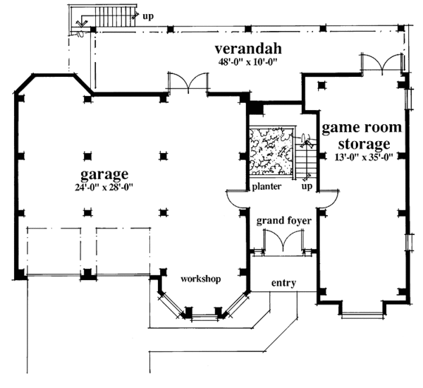 House Plan Design - Mediterranean Floor Plan - Lower Floor Plan #930-78