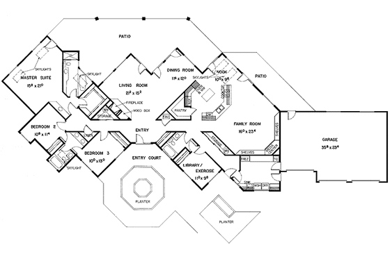 Floor Plan - Main Floor for Contemporary House Plan #60-971 - 3 bed, 3 bath