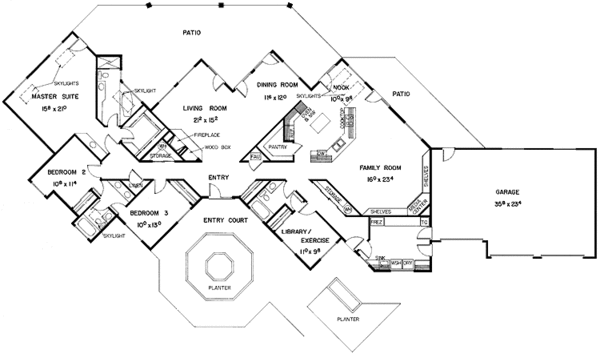 Home Plan - Contemporary Floor Plan - Main Floor Plan #60-971