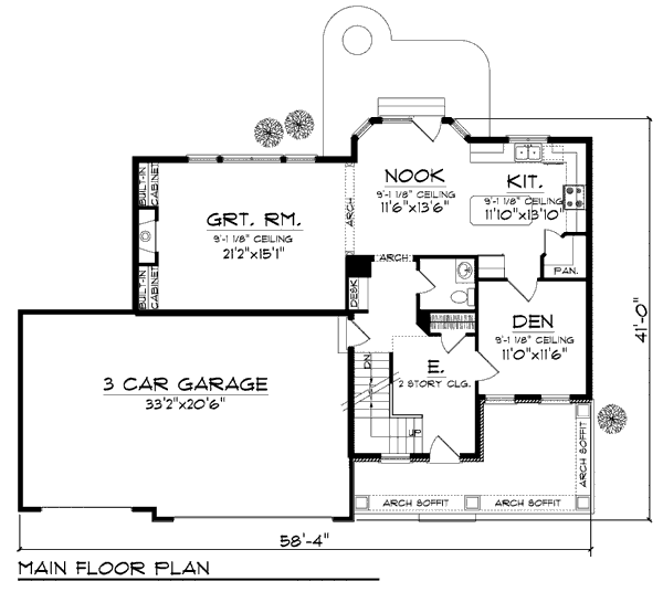 Dream House Plan - Bungalow Floor Plan - Main Floor Plan #70-935