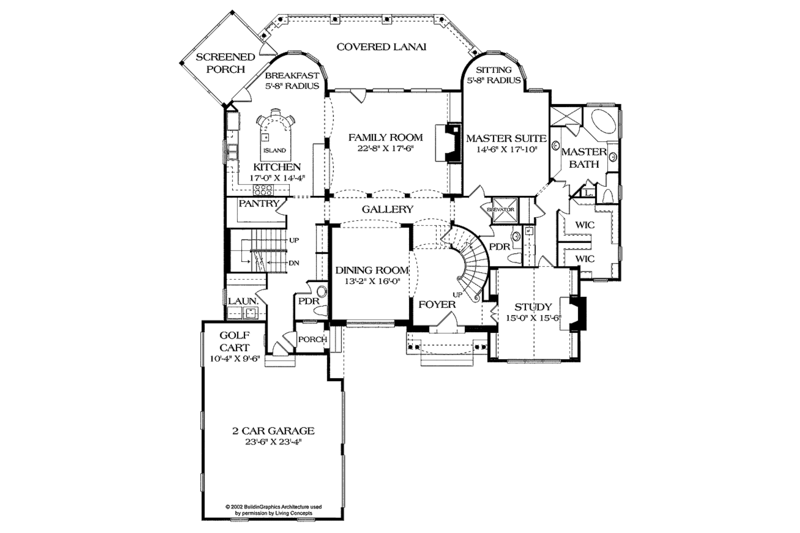 Home Plan - Floor Plan - Main Floor for Country House Plan #453-456 - 5 bed, 4 bath
