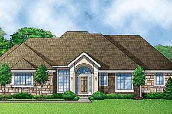 Exterior - Front Elevation for Traditional House Plan #67-330 - 4 bed, 3 bath