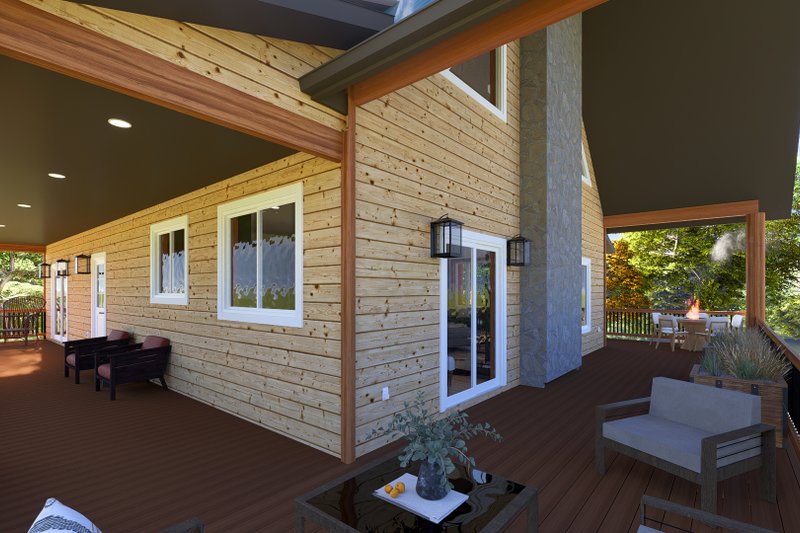 House Blueprint - Exterior - Covered Porch 1 for Cabin House Plan #1060-190 - 4 bed, 2.5 bath