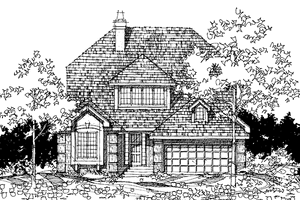 Architectural House Design - European Exterior - Front Elevation Plan #1007-23