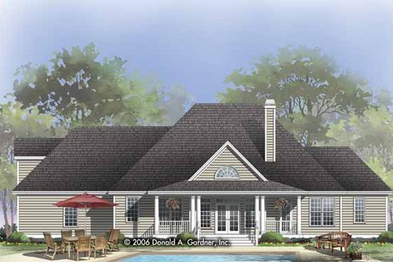 Exterior - Rear Elevation for Victorian House Plan #929-823 - 4 bed, 4 bath