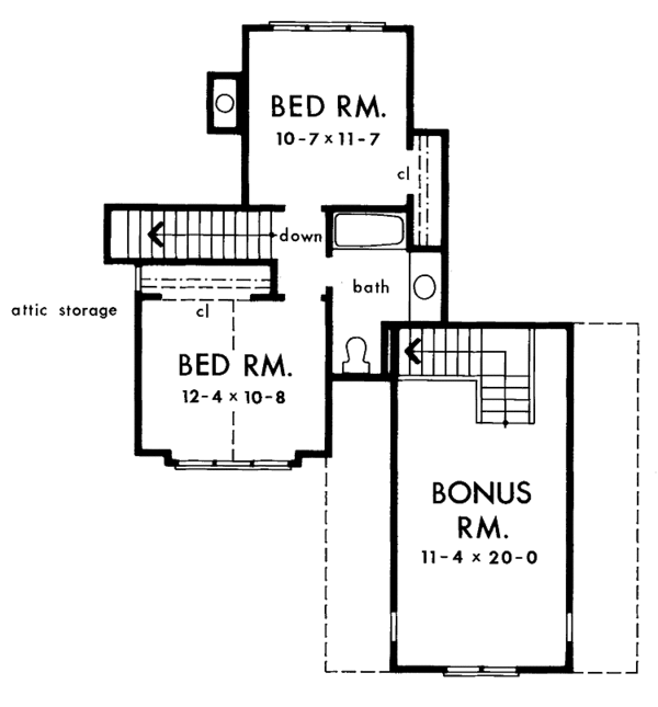House Design - Traditional Floor Plan - Upper Floor Plan #929-138