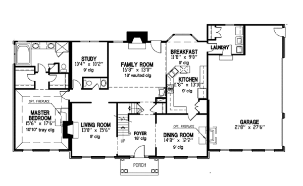 House Design - Colonial Floor Plan - Main Floor Plan #953-77