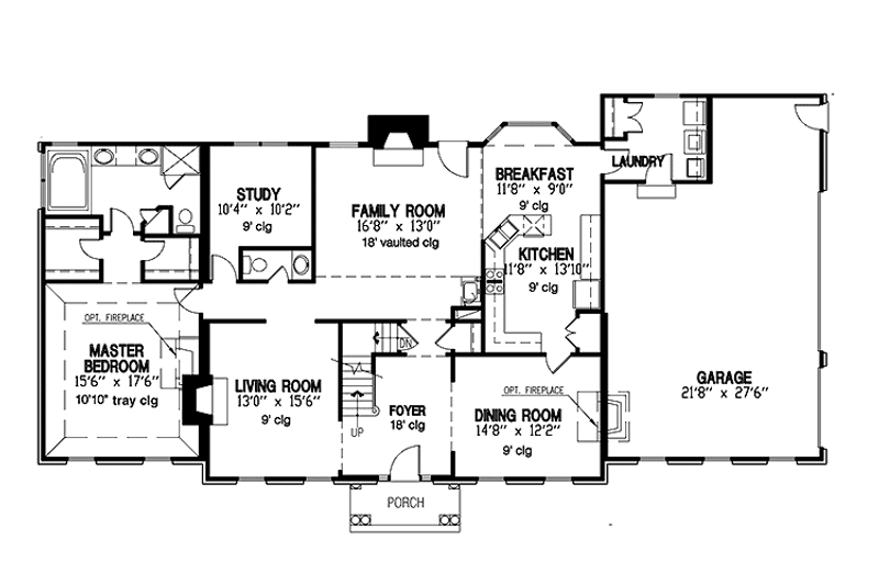 Home Plan - Floor Plan - Main Floor for Colonial House Plan #953-77 - 5 bed, 3.5 bath