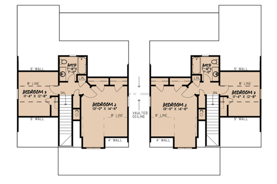 Floor Plan - Upper Floor for Craftsman House Plan #923-123 - 4 bed, 3 bath