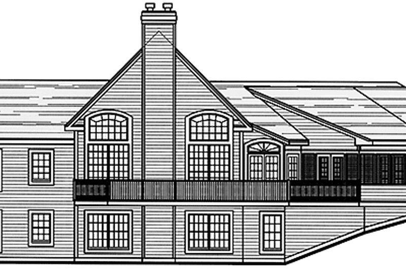 Home Plan - Exterior - Rear Elevation for European House Plan #456-92 - 3 bed, 2.5 bath