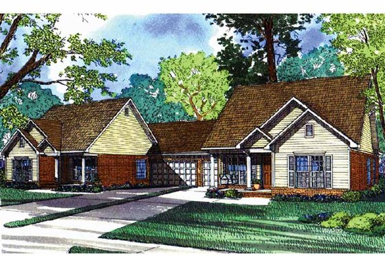Exterior - Front Elevation 3 for Ranch House Plan #17-3084 - 6 bed, 4 bath