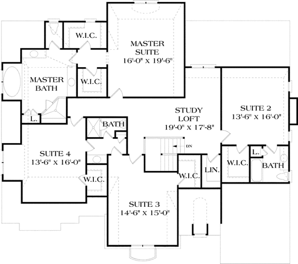 Architectural House Design - Country Floor Plan - Upper Floor Plan #453-170