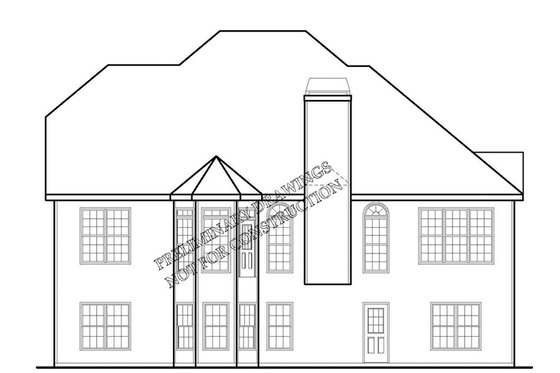 Exterior - Rear Elevation for Country House Plan #927-691 - 4 bed, 3 bath