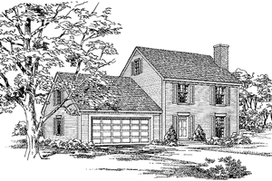 Colonial Exterior - Front Elevation Plan #72-667