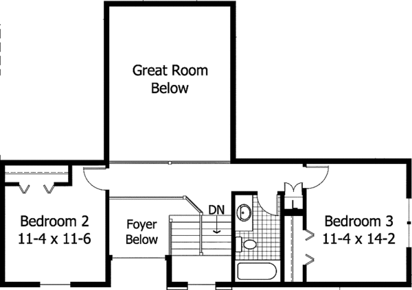 Home Plan - Traditional Floor Plan - Upper Floor Plan #51-806