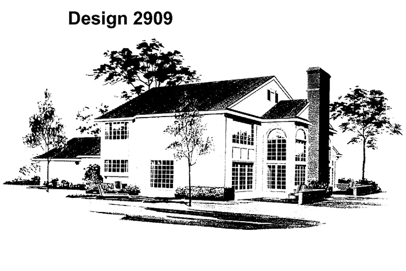 Home Plan - Exterior - Rear Elevation for Contemporary House Plan #72-774 - 2 bed, 2.5 bath