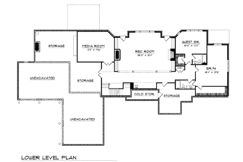 Home Plan - Floor Plan - Lower Floor for European House Plan #70-769 - 5 bed, 4.5 bath