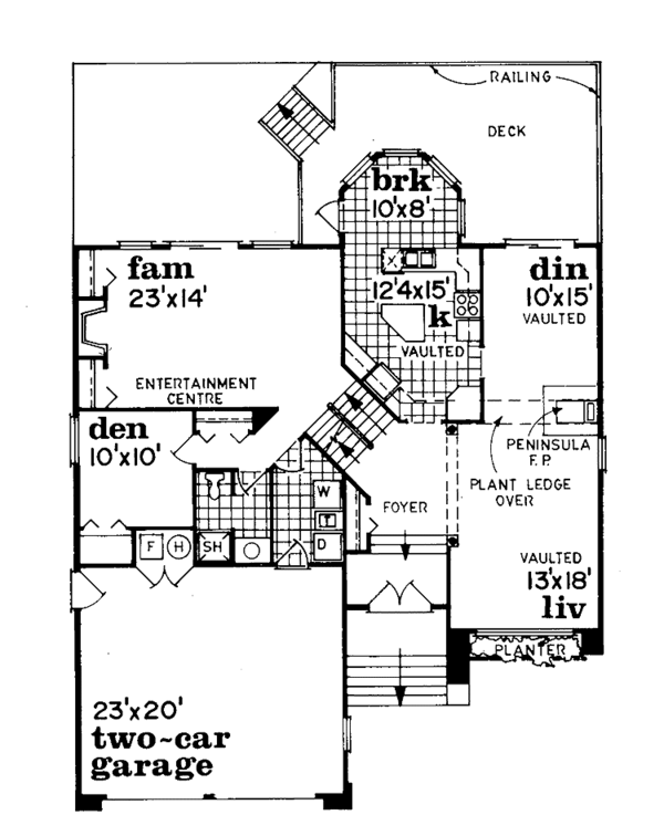 Architectural House Design - Craftsman Floor Plan - Main Floor Plan #47-770