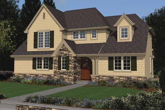Exterior - Front Elevation 3 for Colonial House Plan #48-870 - 3 bed, 2.5 bath