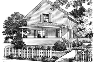 House Design - Exterior - Front Elevation for Country House Plan #417-543 - 2 bed, 1.5 bath