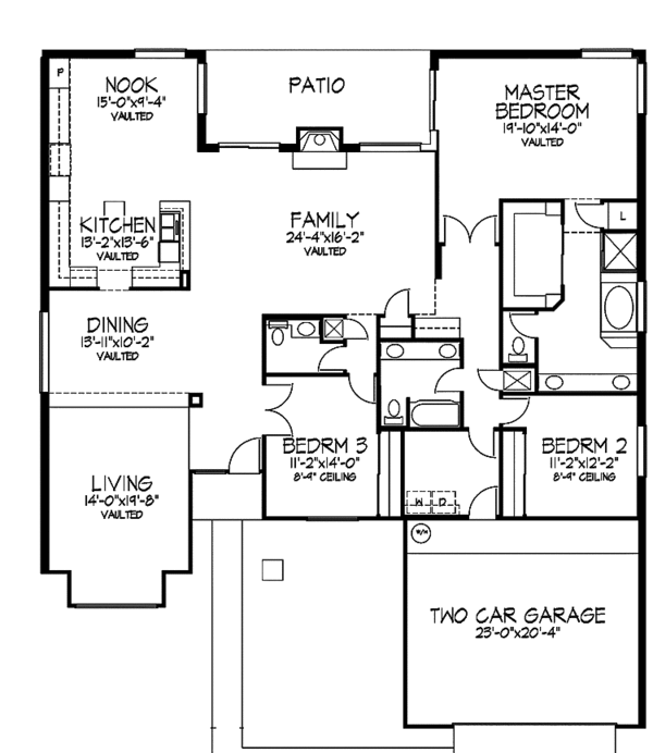 Architectural House Design - Mediterranean Floor Plan - Main Floor Plan #320-983