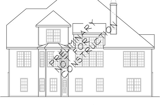 Exterior - Rear Elevation for Country House Plan #927-695 - 4 bed, 3 bath