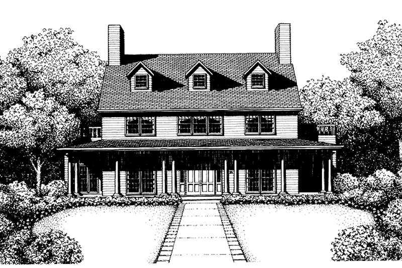 Architectural House Design - Country Exterior - Front Elevation Plan #1051-14
