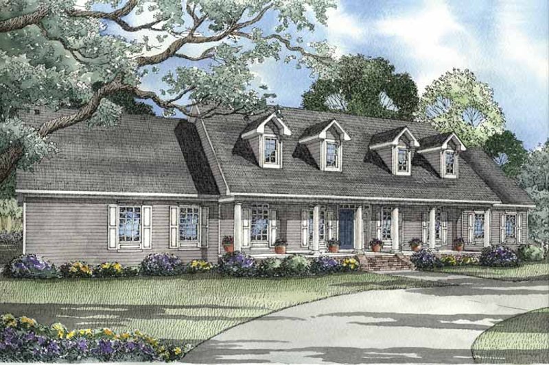 Architectural House Design - Colonial Exterior - Front Elevation Plan #17-3182