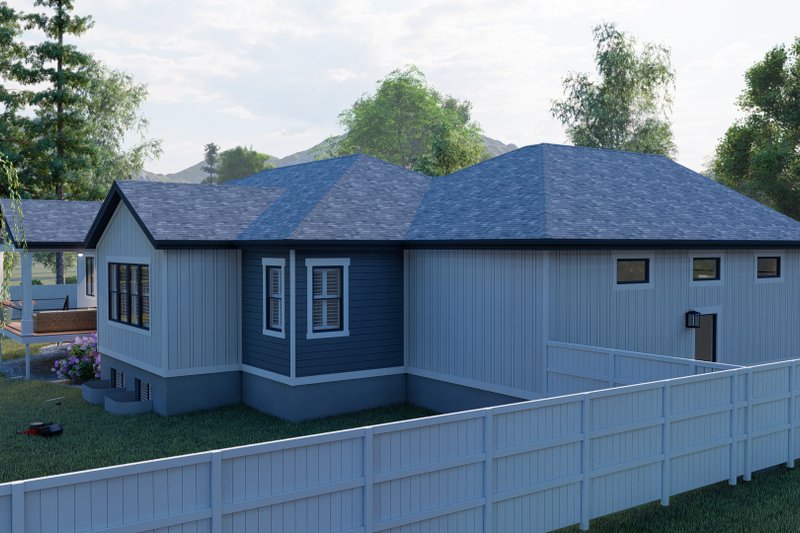 House Plan Design - Exterior - Rear Elevation 2 for Ranch House Plan #1060-99 - 3 bed, 2.5 bath