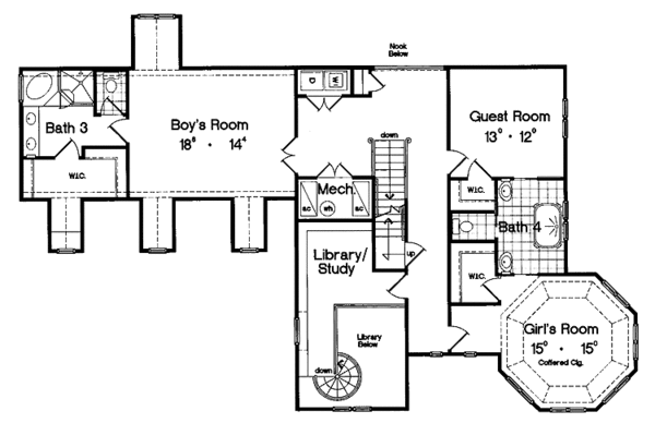 House Plan Design - Craftsman Floor Plan - Upper Floor Plan #417-630