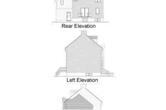 Exterior - Rear Elevation for Colonial House Plan #138-178 - 3 bed, 1.5 bath