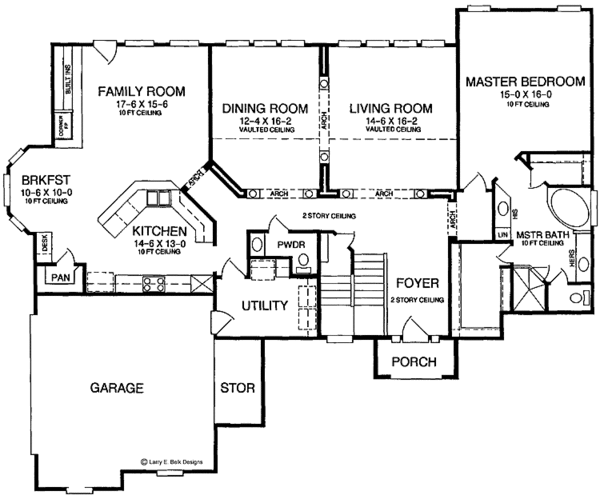 House Plan Design - European Floor Plan - Main Floor Plan #952-69