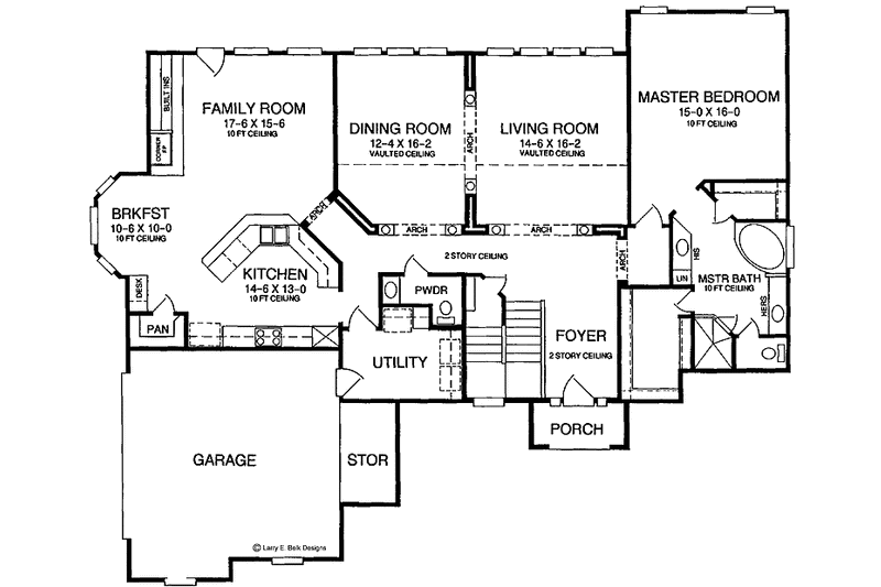 Architectural House Design - Floor Plan - Main Floor for European House Plan #952-69 - 4 bed, 2.5 bath