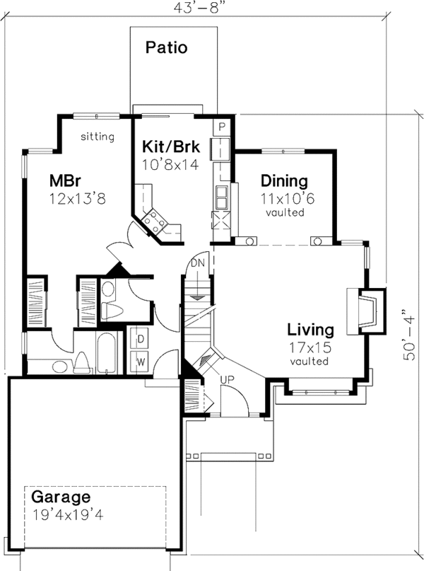 Architectural House Design - Country Floor Plan - Main Floor Plan #320-1064