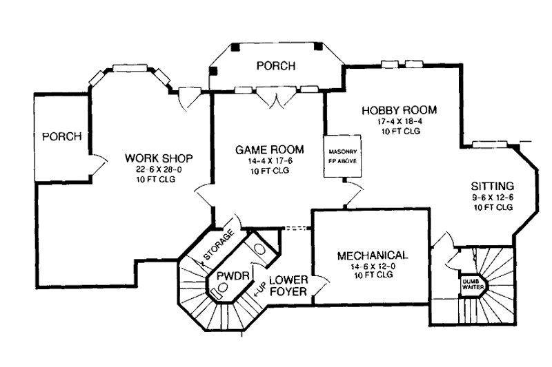 Home Plan - Floor Plan - Lower Floor 1 for Tudor House Plan #952-139 - 4 bed, 4 bath