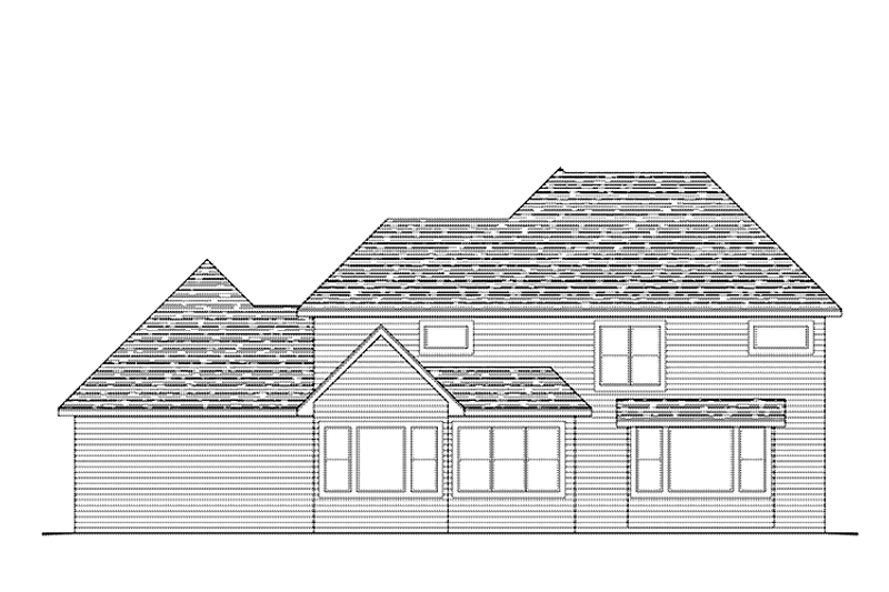 Architectural House Design - Exterior - Rear Elevation for Traditional House Plan #51-1061 - 4 bed, 2.5 bath