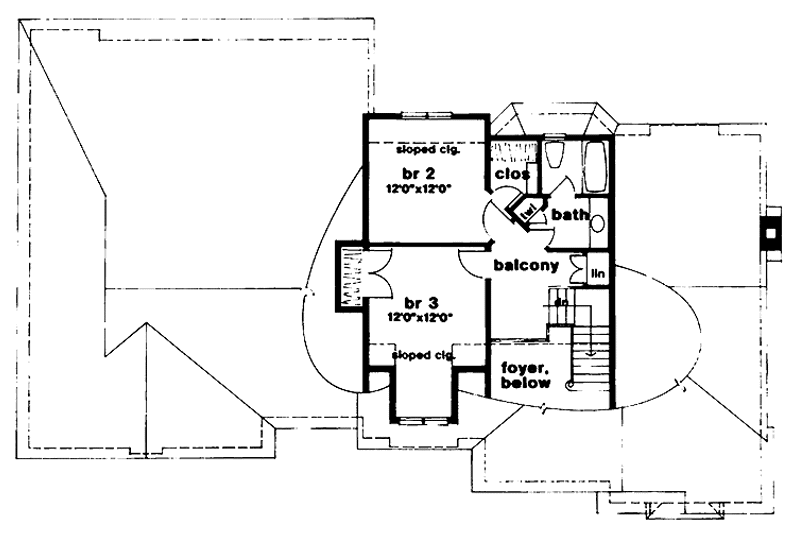 House Blueprint - Floor Plan - Upper Floor for Craftsman House Plan #328-174 - 3 bed, 2.5 bath