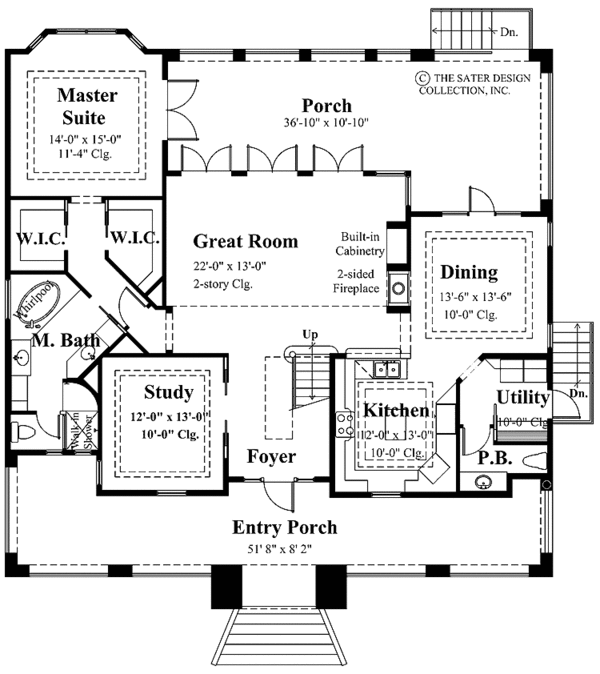 Craftsman Floor Plan - Main Floor Plan #930-145