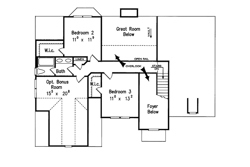 Home Plan - Floor Plan - Upper Floor for Colonial House Plan #927-382 - 3 bed, 2.5 bath